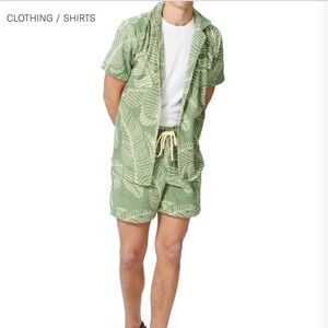 OAS Banana Leaf Cuba Terry Short and shorts Matching Set NWT